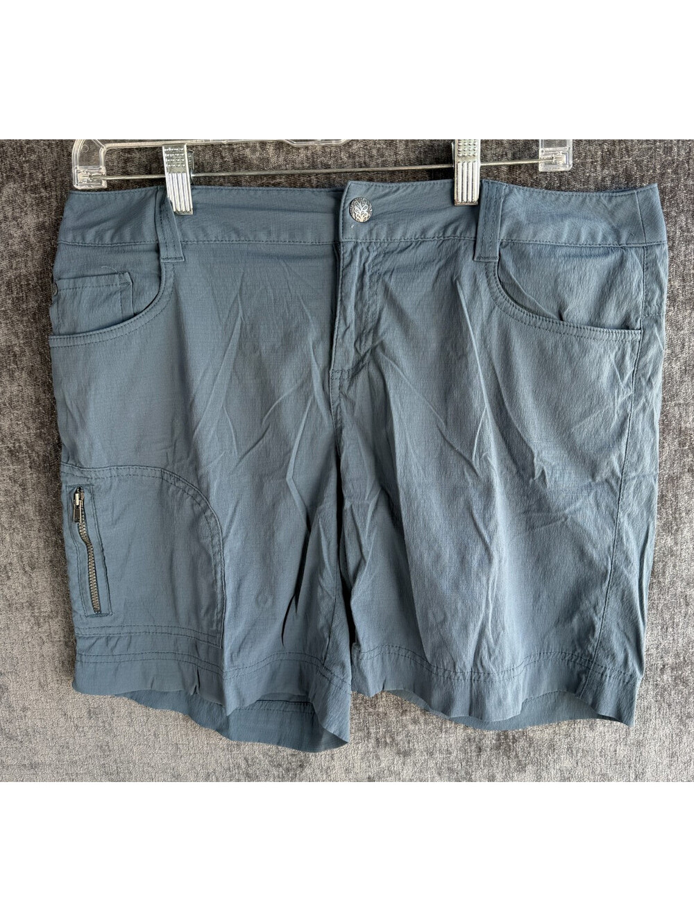 prAna Halle Shorts Womens Size 10 Blue Stretch Zion Outdoor Hiking Cargo